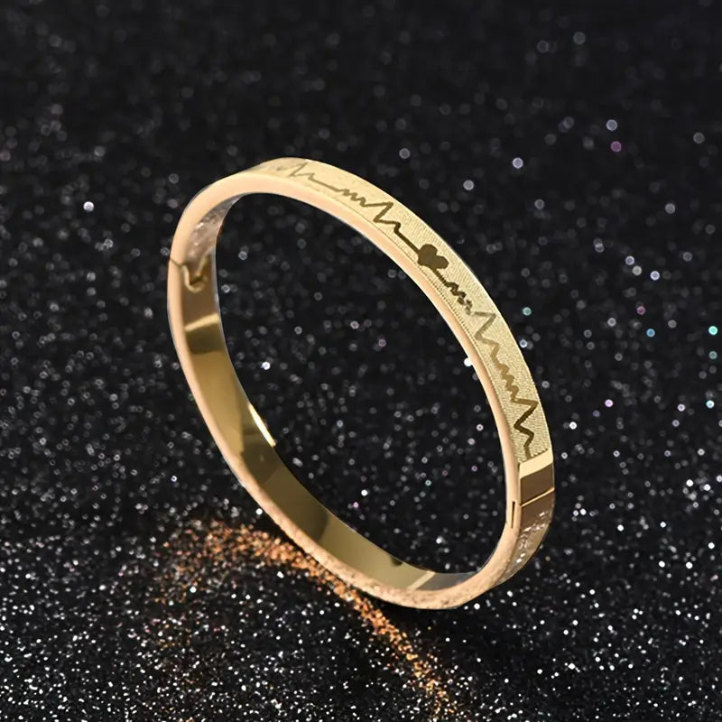 ECG/Heartbeat Line Bangle Bracelet